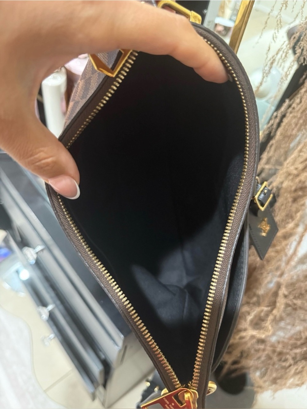 Louis Vuitton Brown Monogram Crossbody with Gold Hardware
